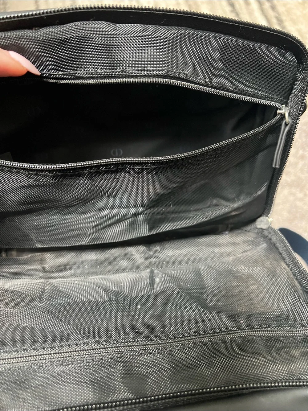 Dior Black and Blue Upcycled Beauty to Crossbody Bag